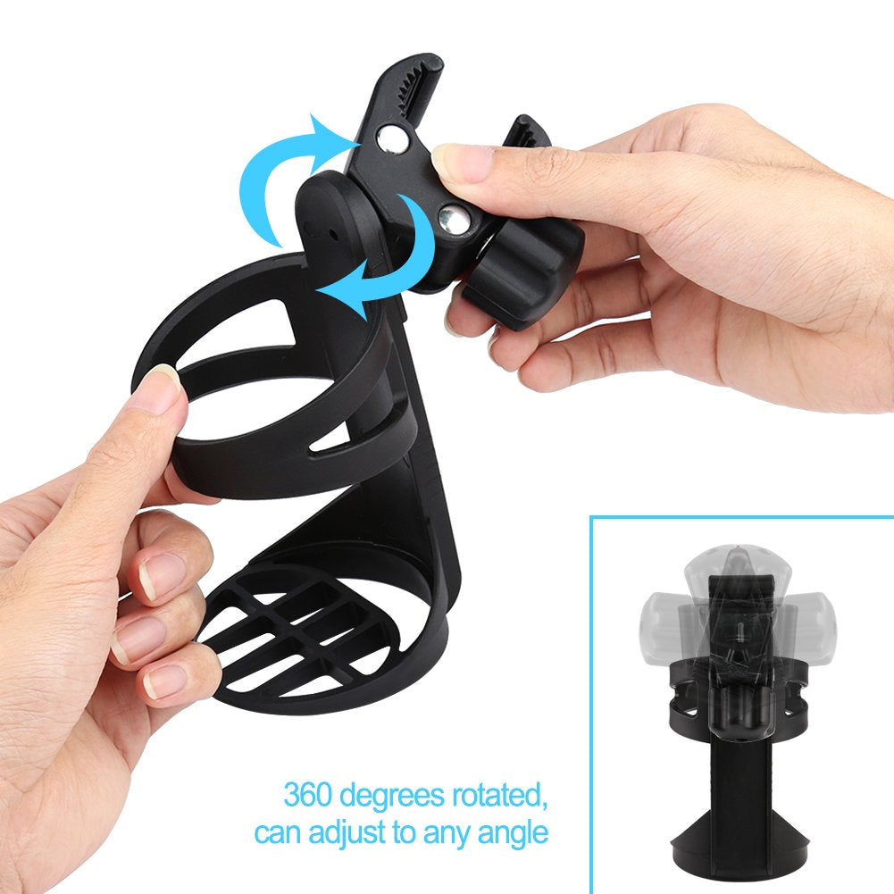 Stroller Cup Holder, Universal Cup Holder for Uppababy Nuna Doona Strollers, 360° Rotatable Large Caliber Drinks Holder Cup Holder for Stroller, Bike, Wheelchair, Walker, Scooter