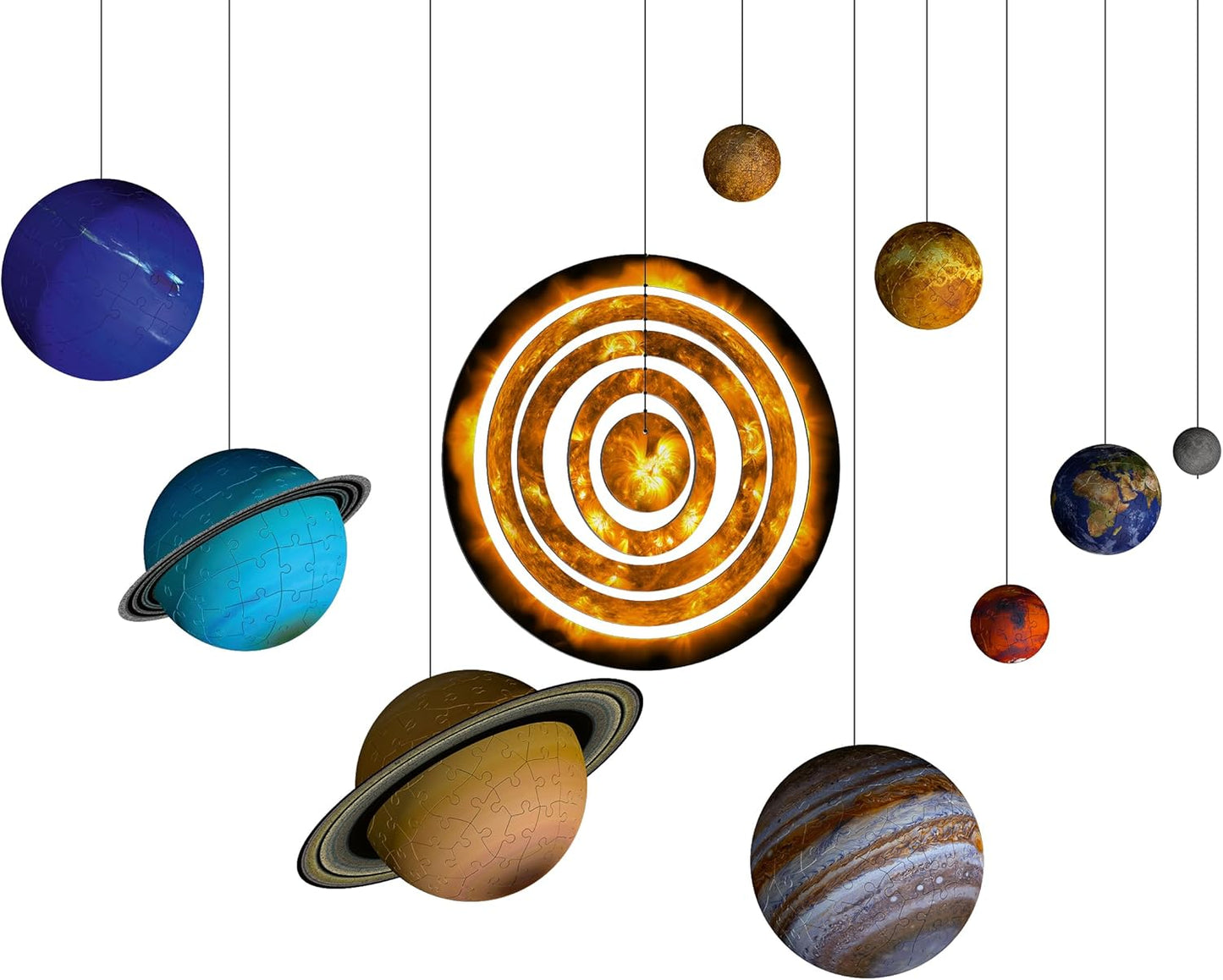 Solar System 540 Piece - 9 Planet 3D Jigsaw Puzzle Set for Kids & Adults | Easy Click Technology | Durable Material | Add a Splash of Color to Your Room Ages - No. 11668