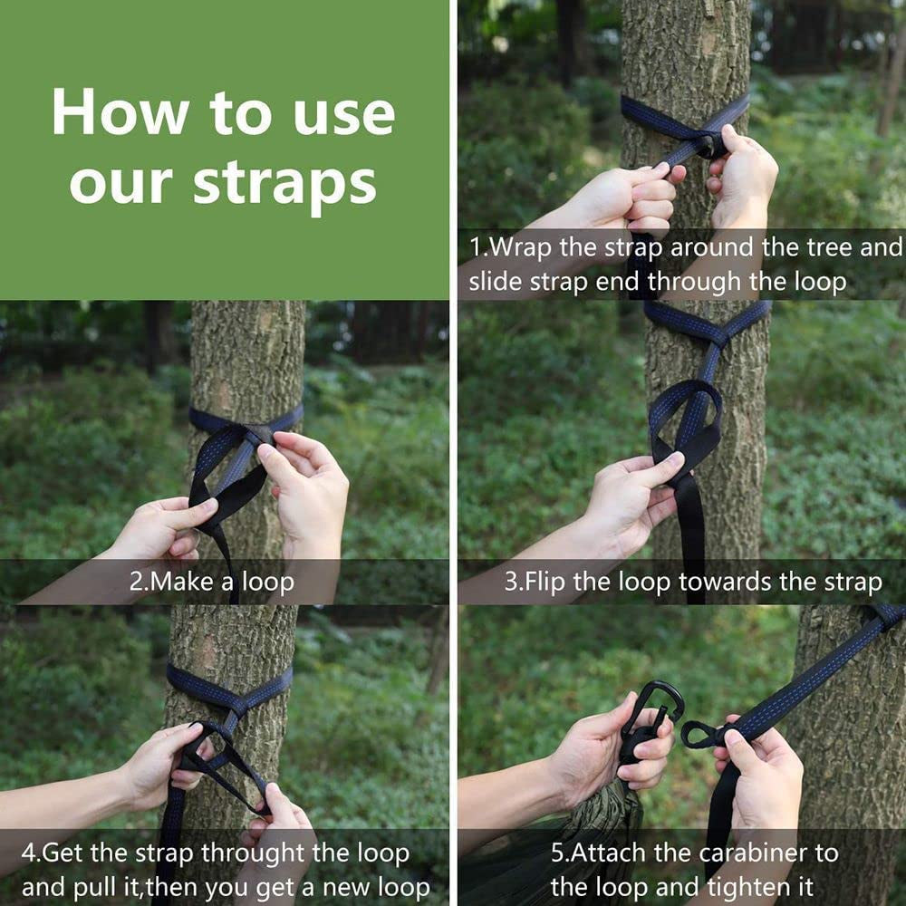 Camping Hammock with Net Netting, Single & Double Tree Hammock Net, Lightweight Nylon Portable Hammock for Backpacking, Camping, Travel, Beach, Yard Multi Color