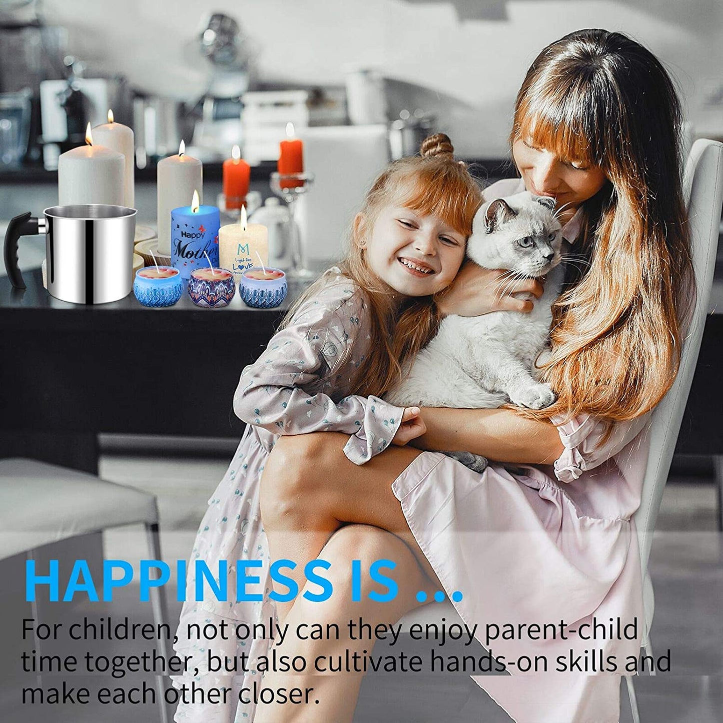 Candle Making Pouring Pot, 44Oz Double Boiler Wax Melting Pot, 1Pc Spoon, 304 Stainless Steel Candle Making Pitcher, Silver Color with Heat-Resistant Handle and Dripless Pouring Spout Design