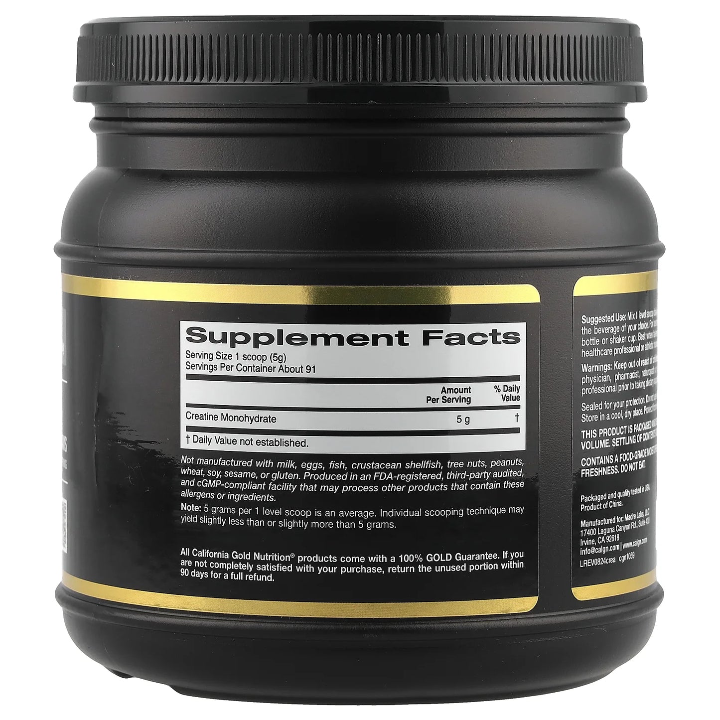 , Creatine Powder, Micronized, Muscle and Strength Support, Creatine Monohydrate, No Gluten, No Gmos, No Soy, Unflavored, 16 Oz (454 G)