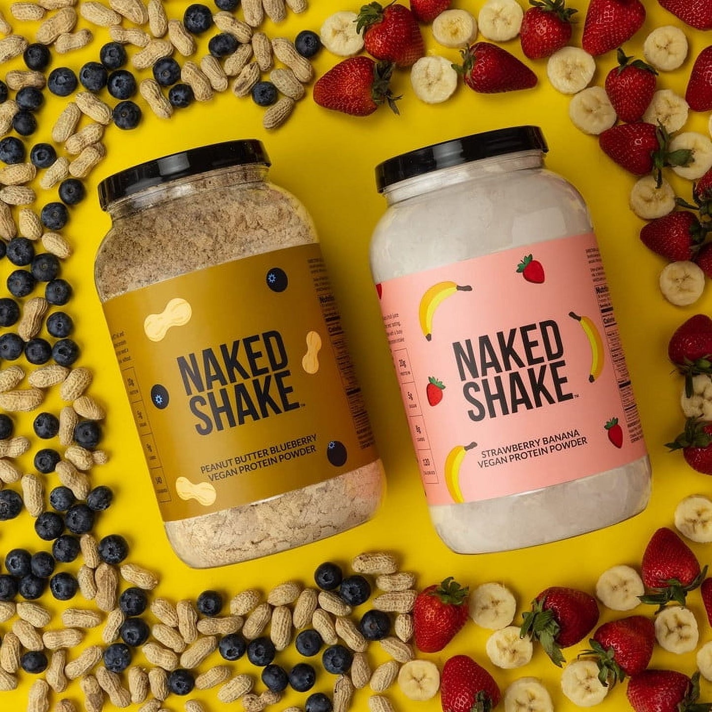 Naked Shake - Peanut Butter Blueberry Protein Powder, Plant Based Protein with Mct Oil, Gluten-Free, Soy-Free, No Gmos or Artificial Sweeteners - 30 Servings