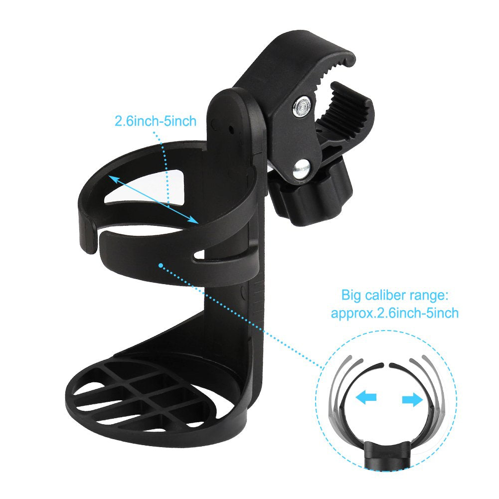 Stroller Cup Holder, Universal Cup Holder for Uppababy Nuna Doona Strollers, 360° Rotatable Large Caliber Drinks Holder Cup Holder for Stroller, Bike, Wheelchair, Walker, Scooter