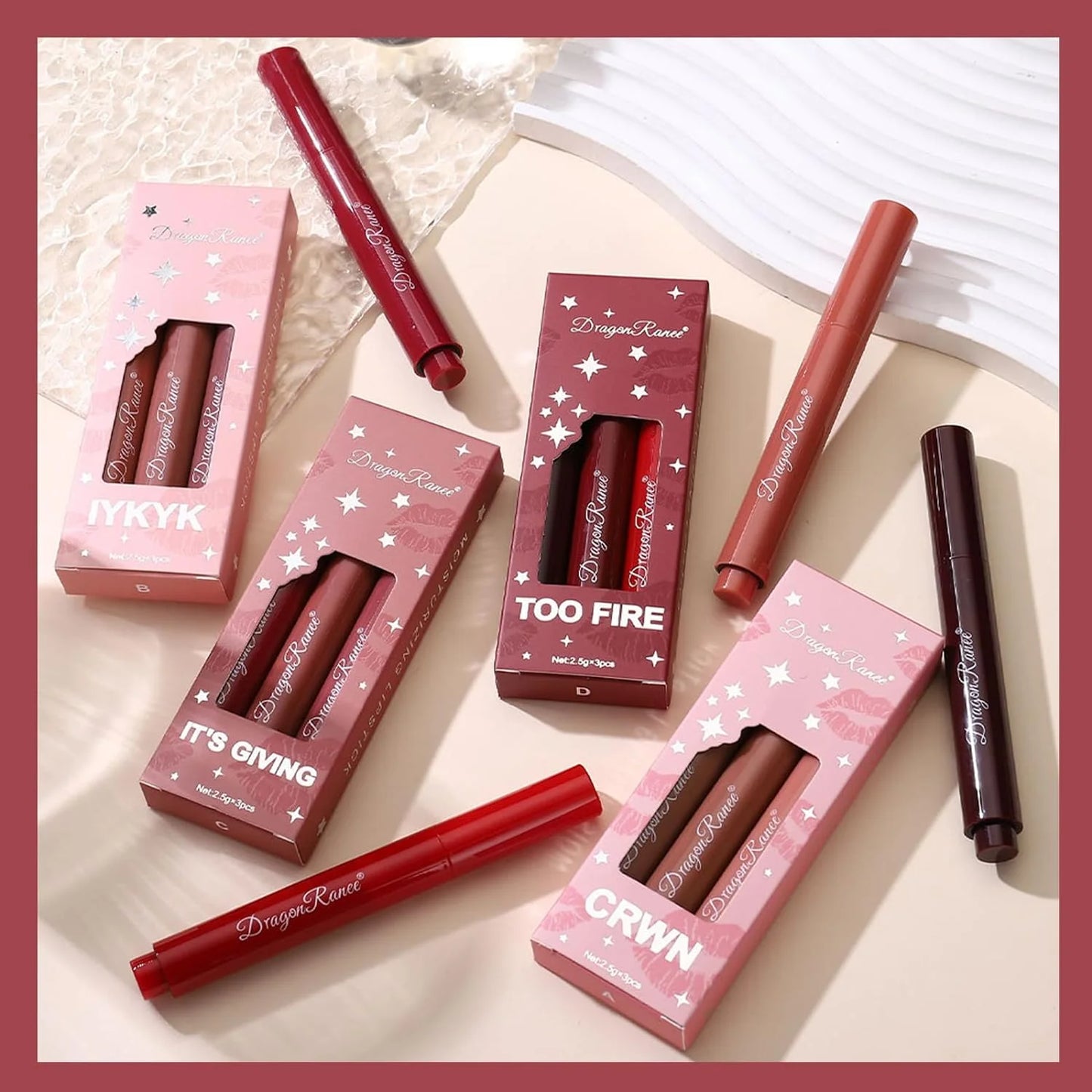 3 Colors Matte Nude Lipstick Set, Velvet Crayon Lipstick Sets, Cream Finish, Non-Stick Cup, Not Fade, High Pigment, Long Lasting Vivid Natural Lip Makeup Gift for Women & Girls