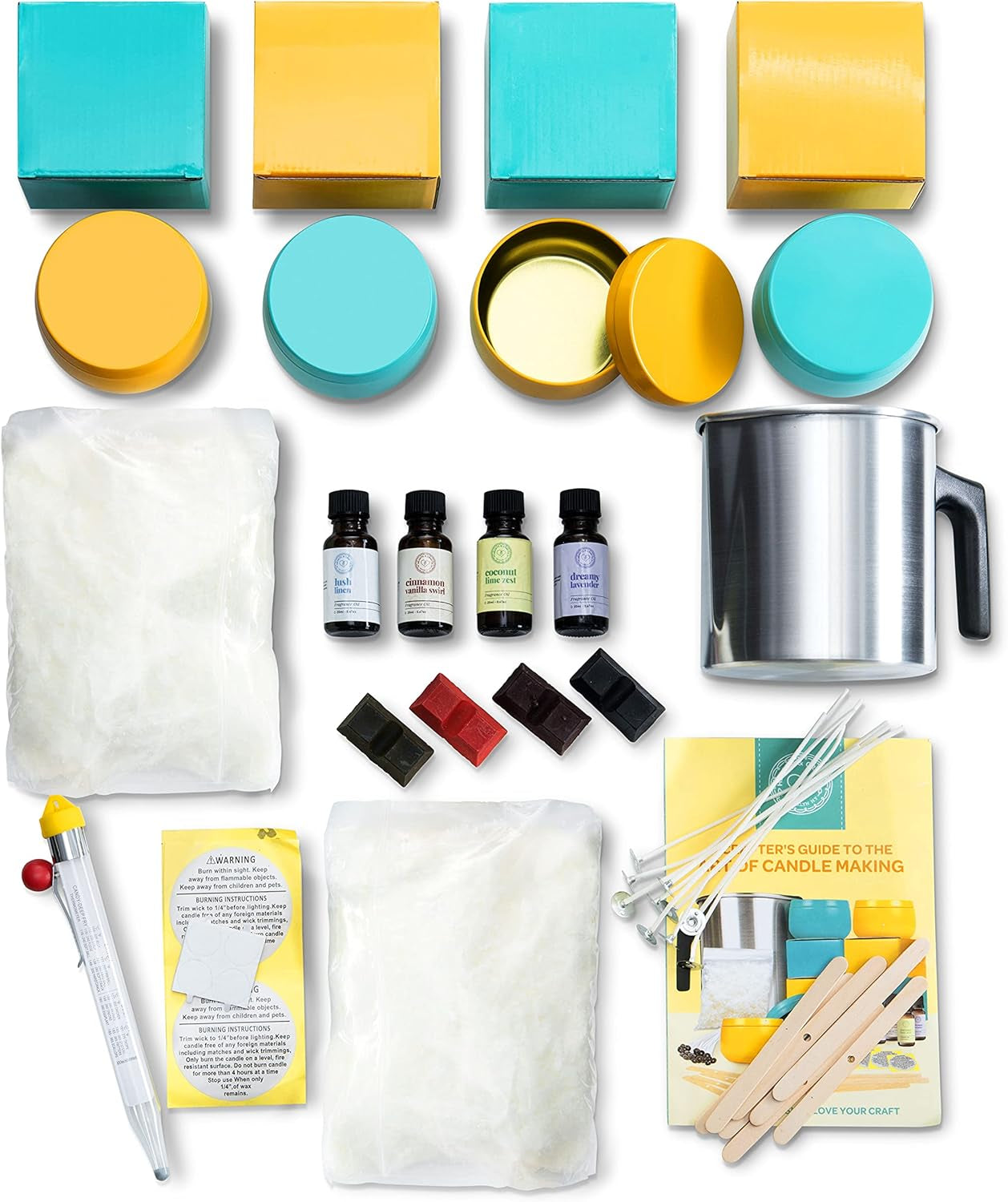 DIY Complete Soy Wax Candle Making Kit - 2Lbs Soy Candle Wax and All Candle Making Supplies Included and Candle Jars - Complete DIY Candle Making Kit for Adults, Kids, & Beginners