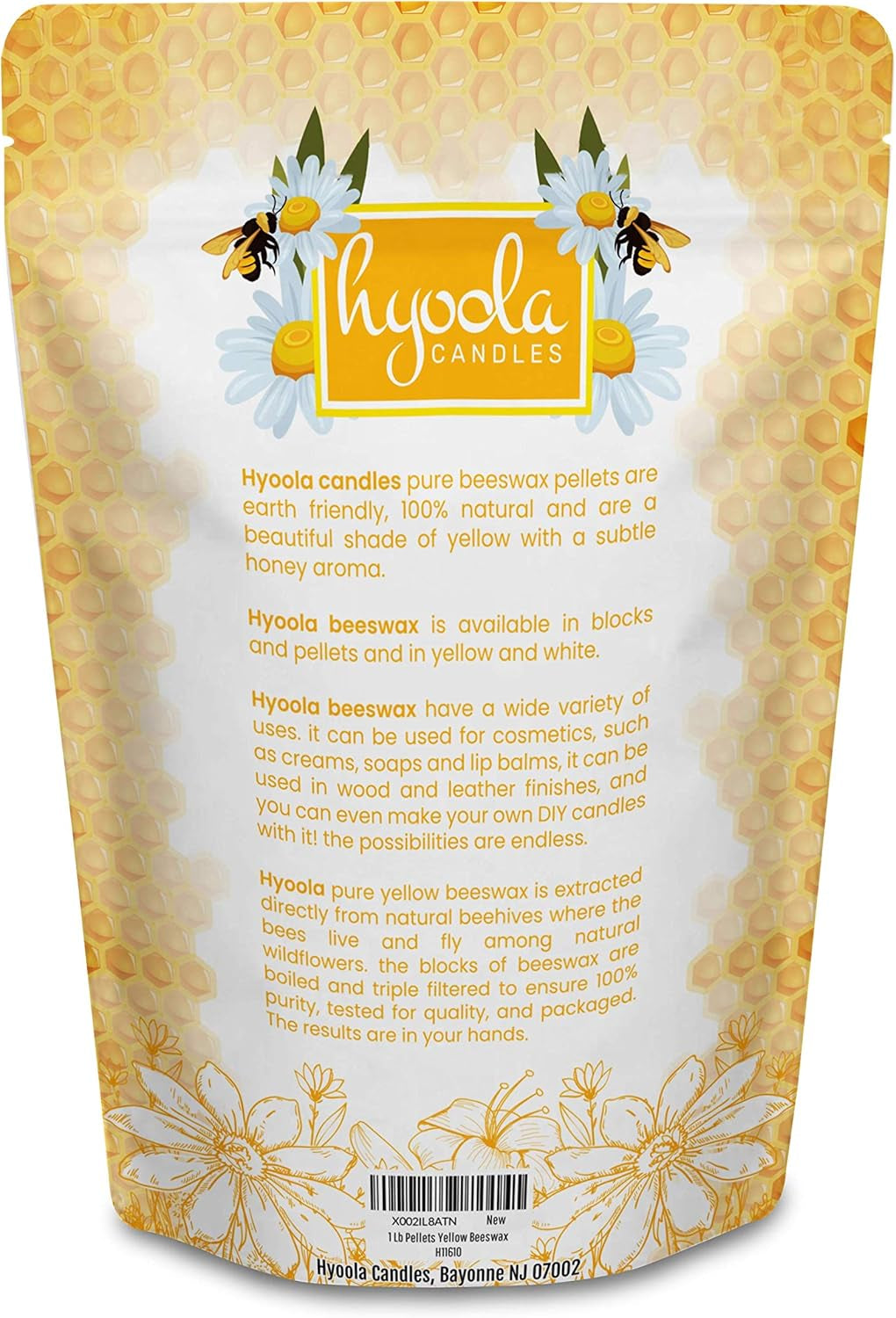 Yellow Beeswax Pellets - 100% Natural - Premium Cosmetic Grade - Pure Beeswax Pellets - 5 Pound - Triple Filtered Easy Melt Bees Wax Pastilles