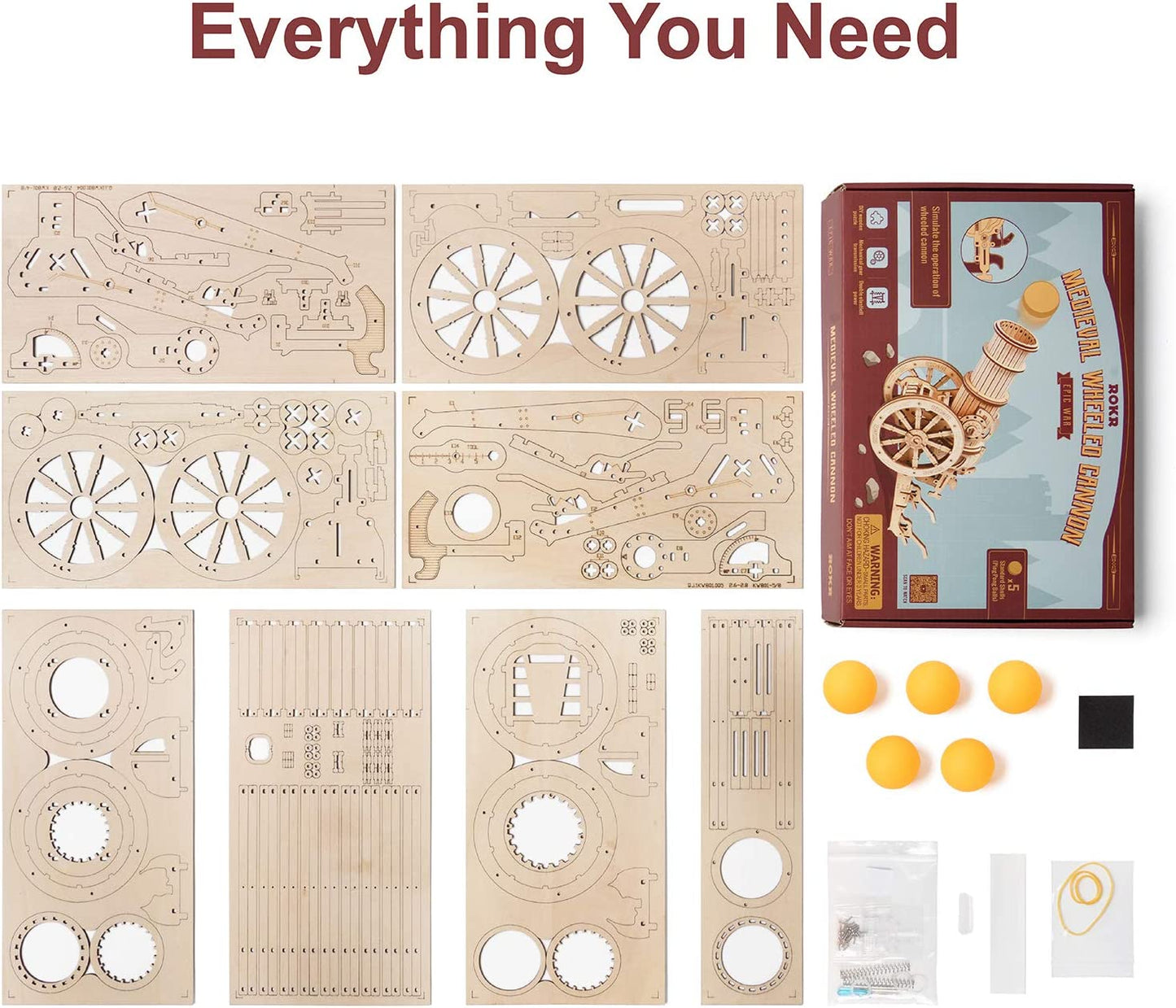 3D Wooden Puzzle Medieval Cannon Model Kits Building Set Gifts for Adults&Teens