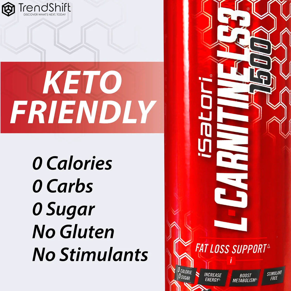 L-Carnitine LS3 Concentrated Liquid Metabolic Enhancer and Energy Booster - Health and Fitness - Keto Friendly - Stimulant Free - Pink Lemonade 1500Mg (32 Servings)