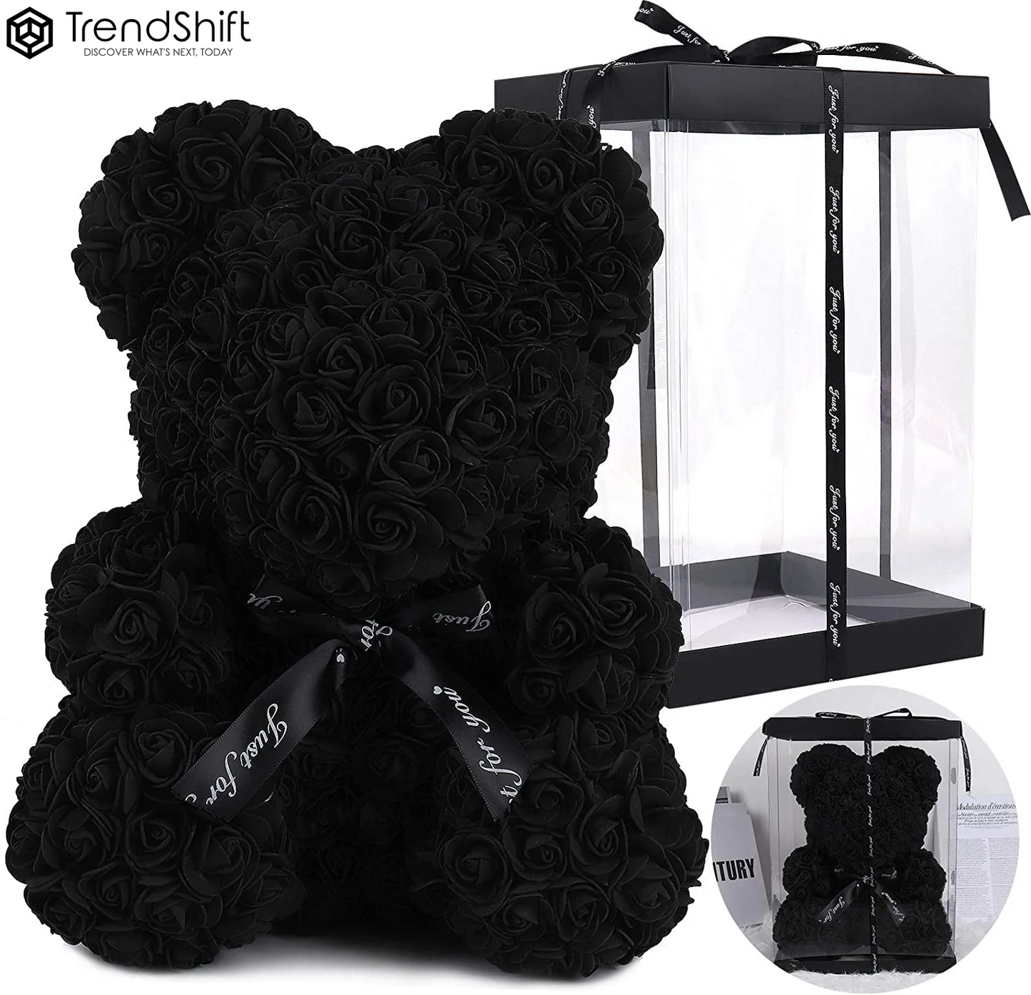 10-Inch Rose Flower Bear Gifts for Valentine'S Day,Mother'S Day,Christmas(Wine Red)