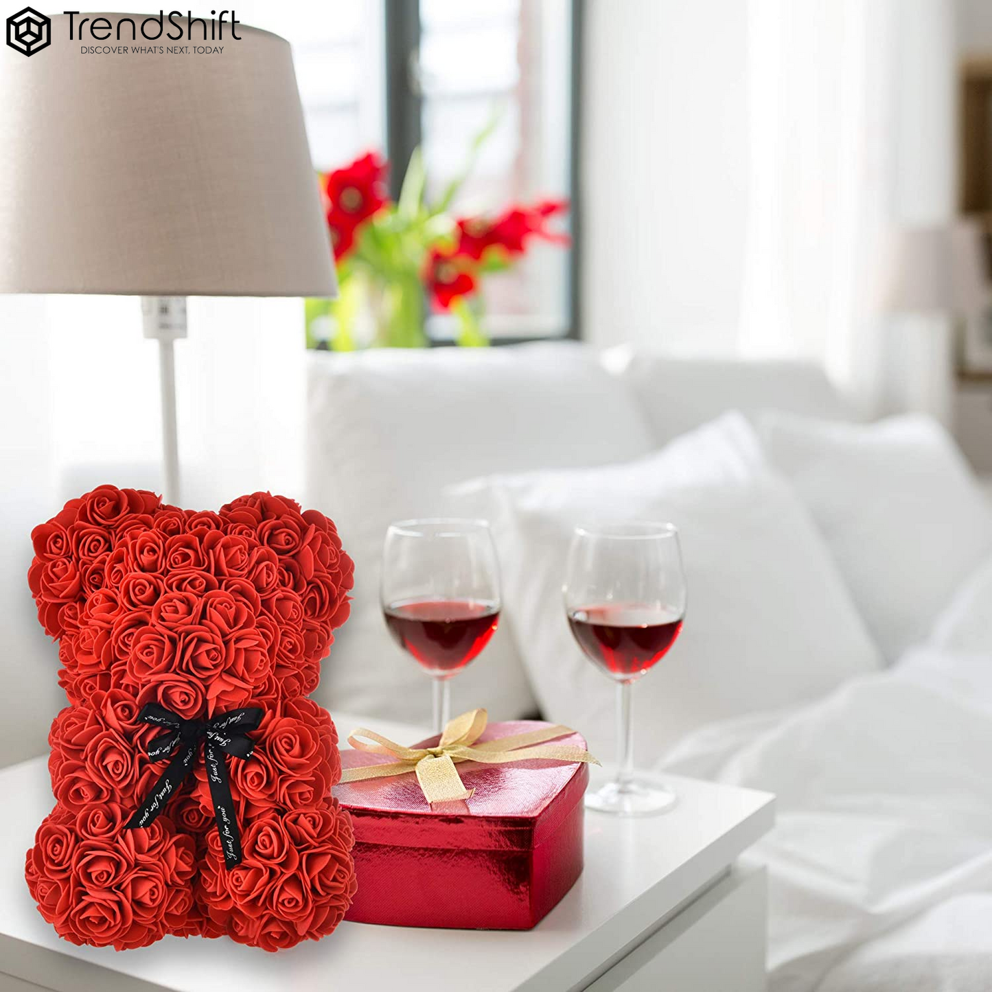 Mothers Day Mother'S Day Rose Bear Mom Gifts Mother Day Women Gifts for Mom Birthday Gifts Girlfriend Valentines Day Gifts for Her Christmas Anniversary Valentine Day Mother Gift (Red)