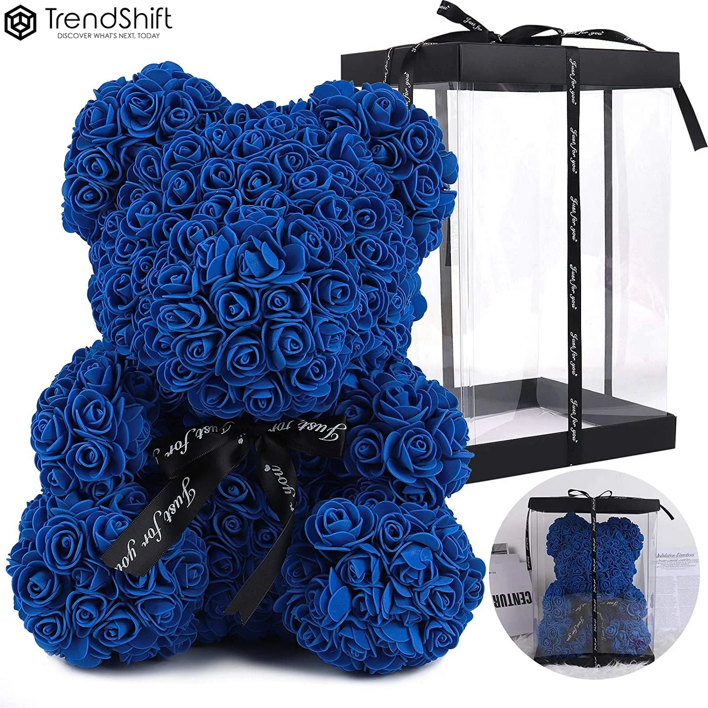10-Inch Rose Flower Bear Gifts for Valentine'S Day,Mother'S Day,Christmas(Wine Red)