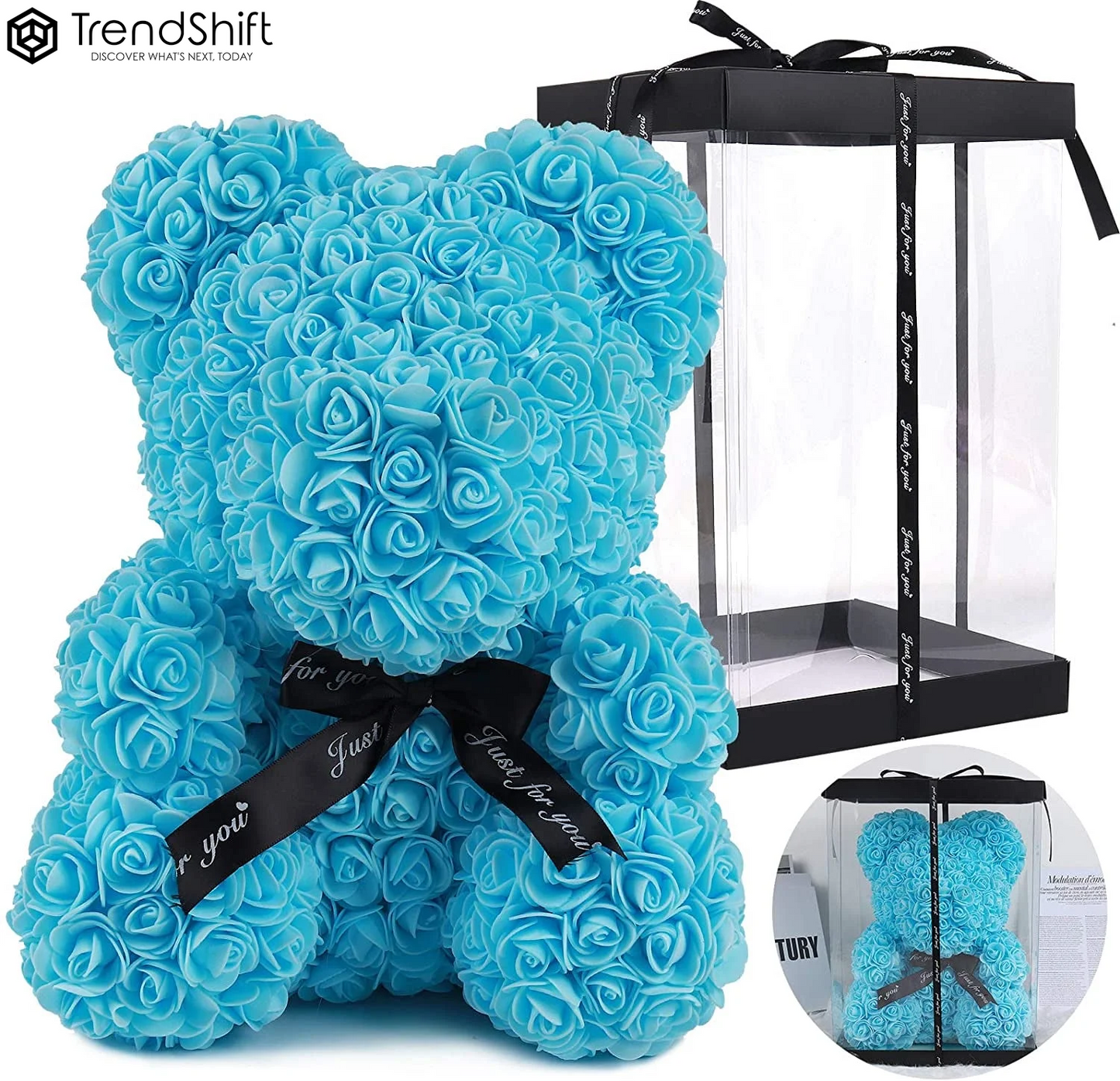 10-Inch Rose Flower Bear Gifts for Valentine'S Day,Mother'S Day,Christmas(Wine Red)