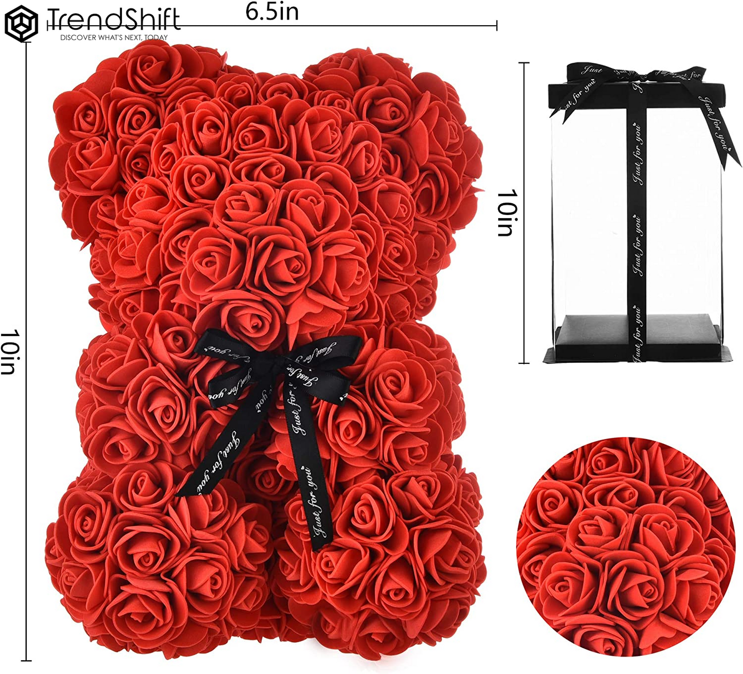 Mothers Day Mother'S Day Rose Bear Mom Gifts Mother Day Women Gifts for Mom Birthday Gifts Girlfriend Valentines Day Gifts for Her Christmas Anniversary Valentine Day Mother Gift (Red)