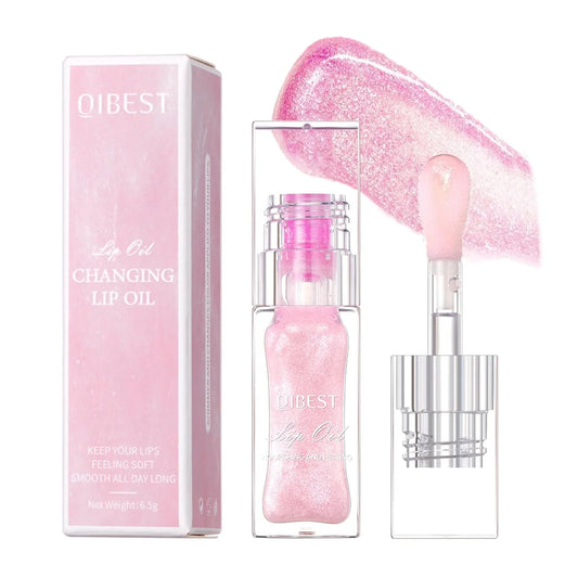 Magic Color Changing Moisturizing Lip Glow Oil, Plumping Glimmer Repair Lip Oil, Hydrating Lip Gloss Lightweight Lip Care Balm, Long Lasting Non-Sticky Fresh Smooth Texture Lip Oil