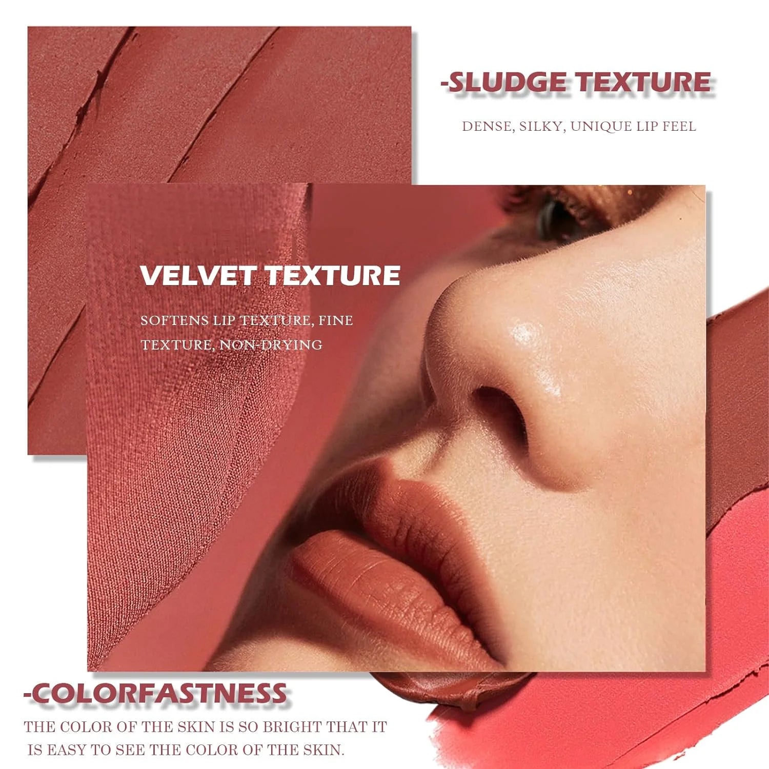 3 Colors Matte Nude Lipstick Set, Velvet Crayon Lipstick Sets, Cream Finish, Non-Stick Cup, Not Fade, High Pigment, Long Lasting Vivid Natural Lip Makeup Gift for Women & Girls