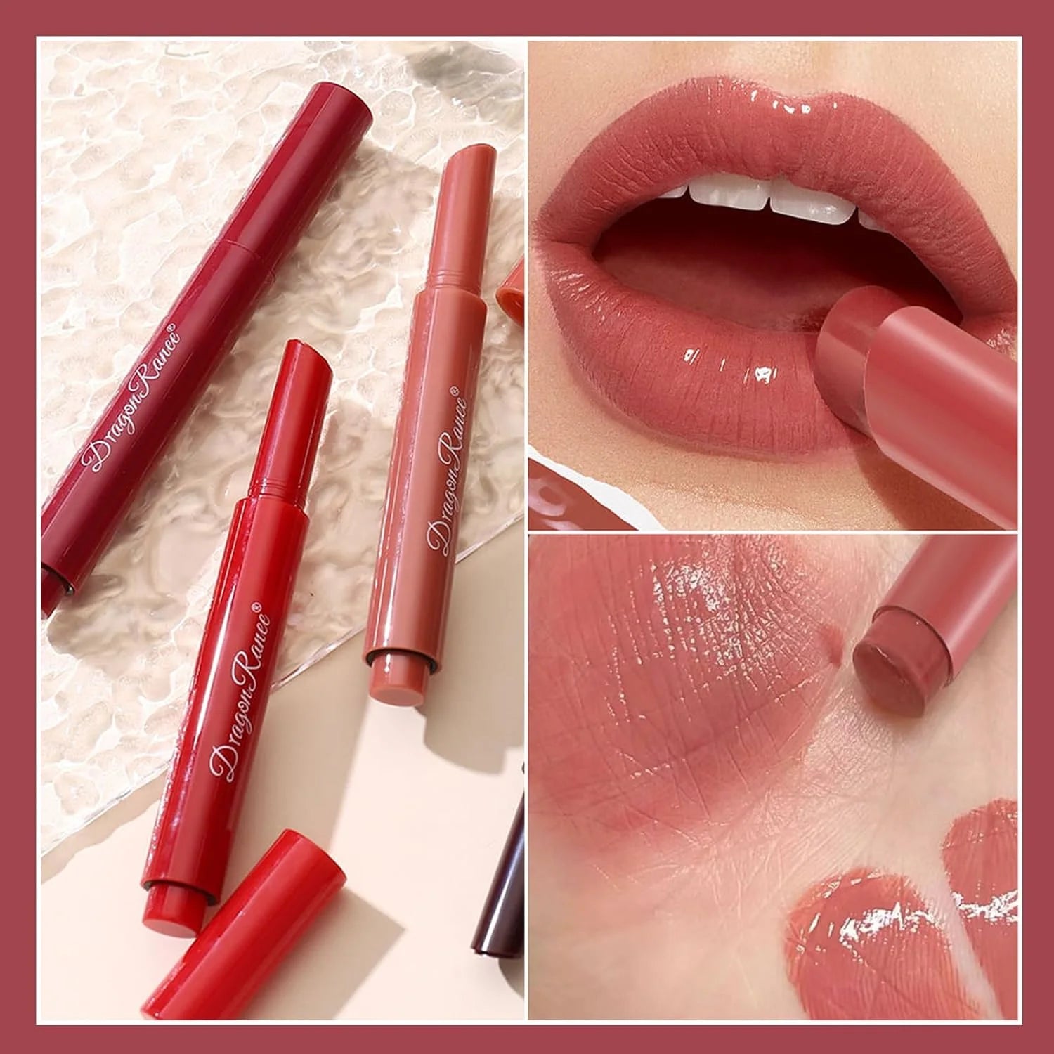 3 Colors Matte Nude Lipstick Set, Velvet Crayon Lipstick Sets, Cream Finish, Non-Stick Cup, Not Fade, High Pigment, Long Lasting Vivid Natural Lip Makeup Gift for Women & Girls