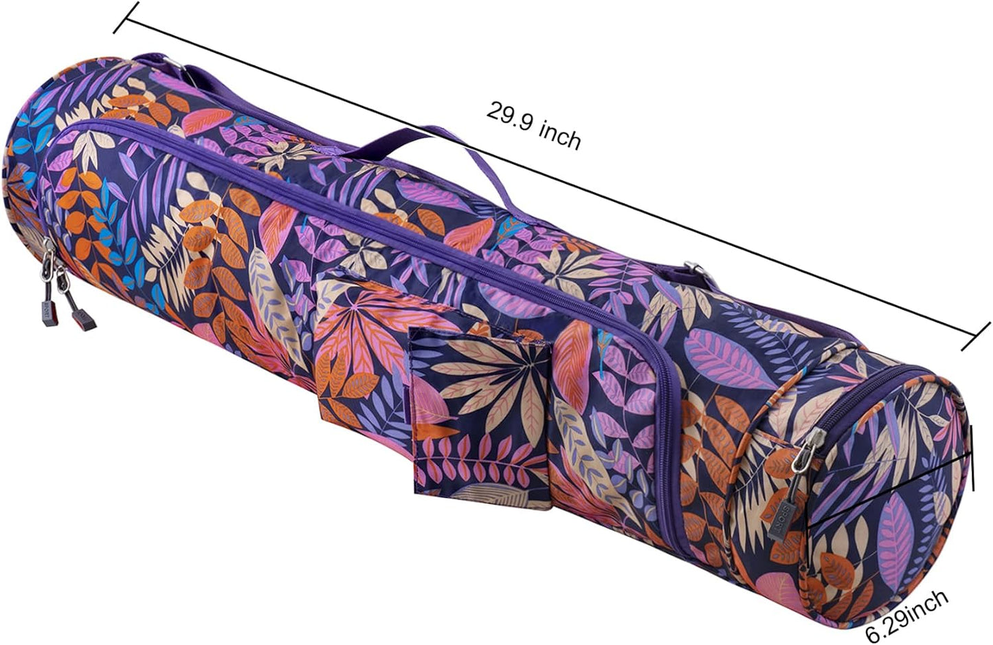 Yoga Mat Bag with 2 Multi-Functional Storage Pocket and Adjustable Shoulder Strap Full-Zip Yoga Mat Carry Bag for Women