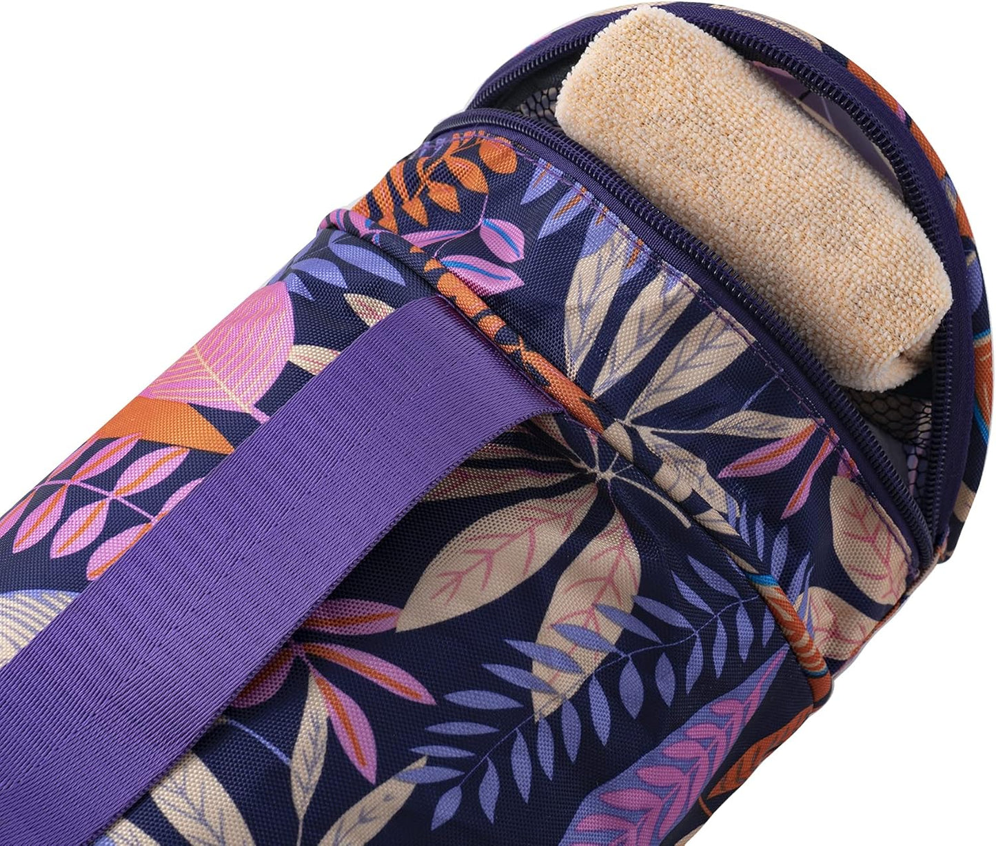 Yoga Mat Bag with 2 Multi-Functional Storage Pocket and Adjustable Shoulder Strap Full-Zip Yoga Mat Carry Bag for Women