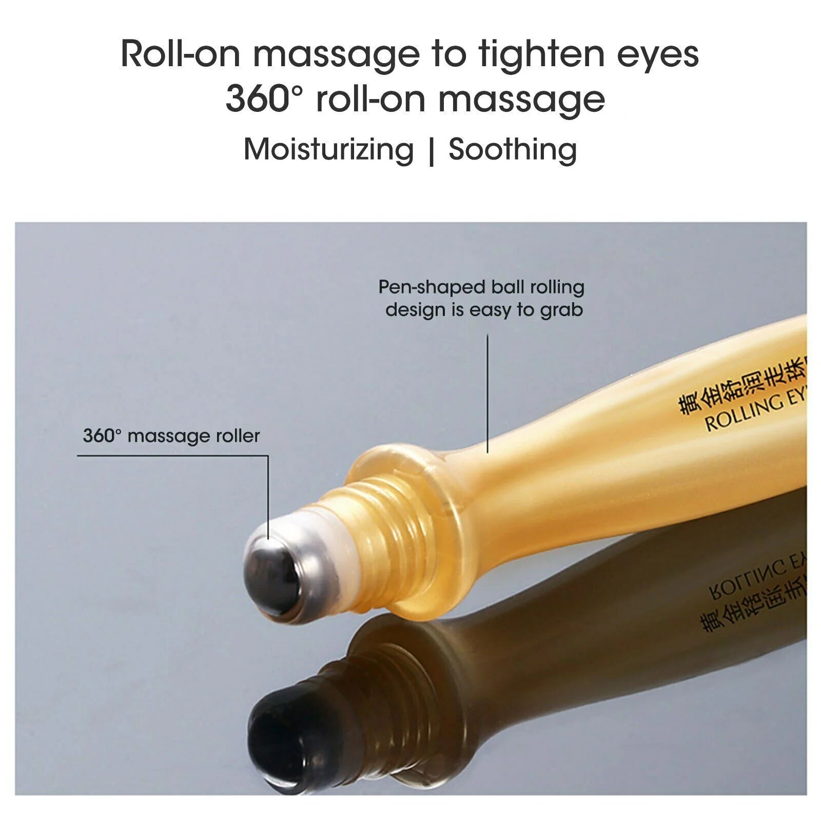 24K Gold Eye Serum Peptide Collagen Cream Roll-On Essence anti Wrinkle Puffiness