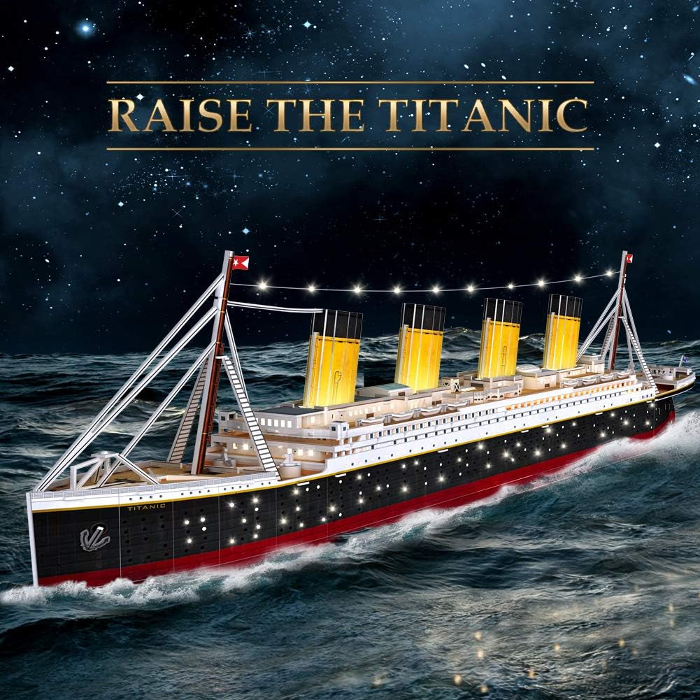 Titanic 3D LED Puzzles for Adults 88 CM 266 Pieces,Titanic Toys for Adults Teens, Home Decor Birthday Gifts Adults Easter Gifts Teacher Gifts