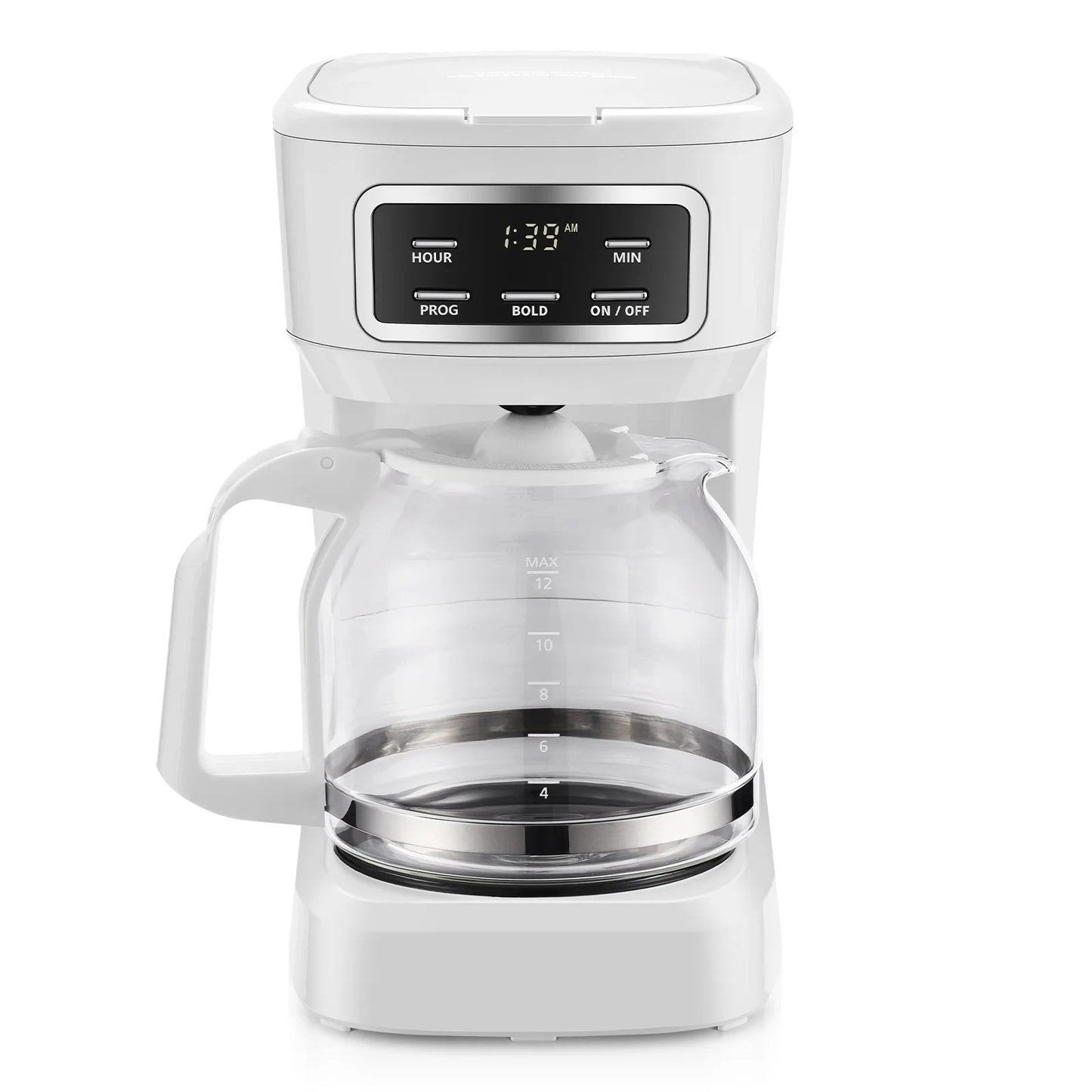 12 Cup Programmable Coffee Maker, 1.8 Liter Capacity, White