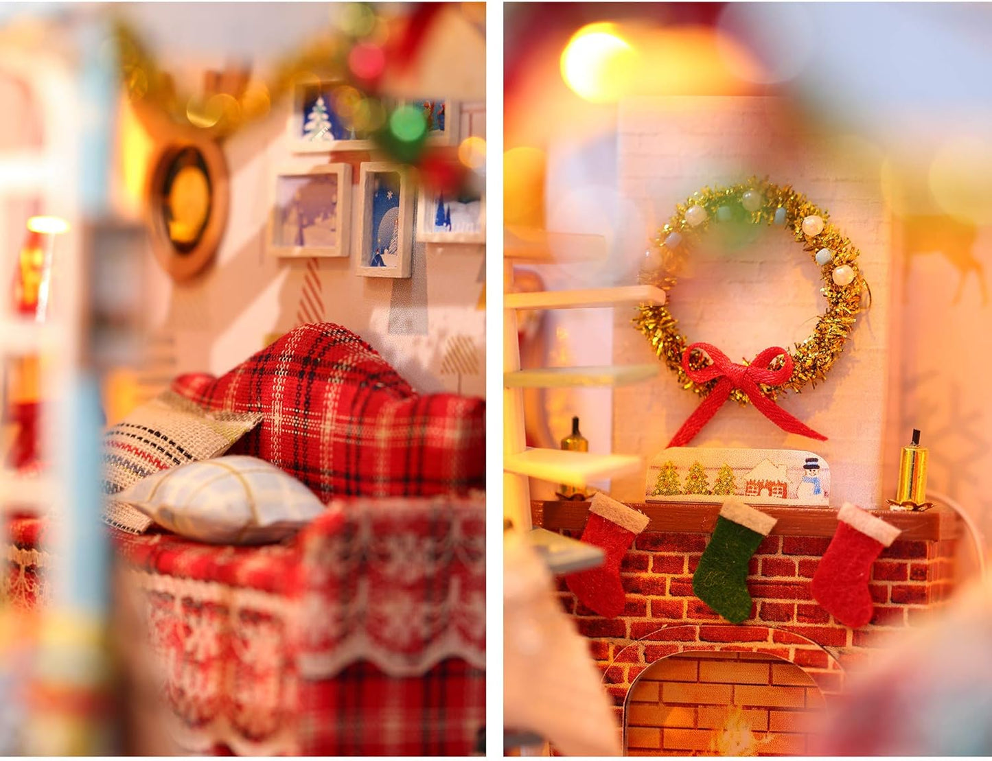 DIY Miniature Dollhouse Kit, Tiny House Kit with Music, Miniature House Kit 1:24 Scale, Great Handmade Crafts Gift for Birthday Easter, Christmas Night