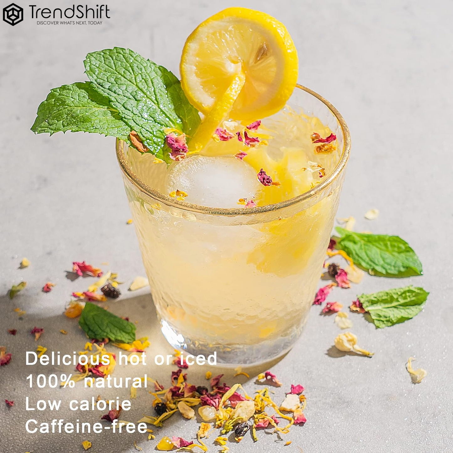 Satsuma Citrus Herbal Loose Leaf Tea, 20 CT Corn Fibre Pyramid Tea Bags - German Natural Non Caffeinated Tea for Kids with Fruits & Chrysanthemum - Brew Hot or Iced Tea