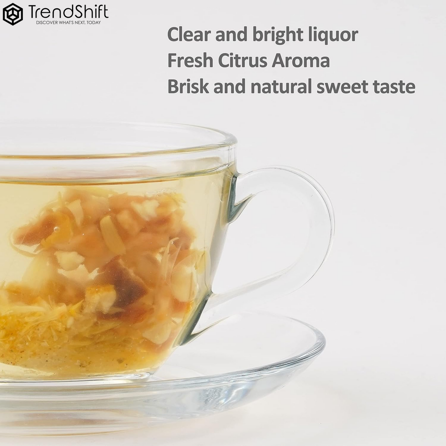 Satsuma Citrus Herbal Loose Leaf Tea, 20 CT Corn Fibre Pyramid Tea Bags - German Natural Non Caffeinated Tea for Kids with Fruits & Chrysanthemum - Brew Hot or Iced Tea