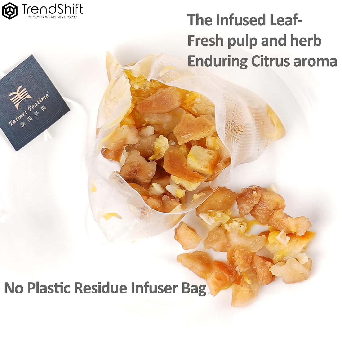 Satsuma Citrus Herbal Loose Leaf Tea, 20 CT Corn Fibre Pyramid Tea Bags - German Natural Non Caffeinated Tea for Kids with Fruits & Chrysanthemum - Brew Hot or Iced Tea